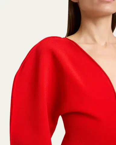 Givenchy Puff-Sleeve Deep V-Neck Bodysuit | Thumbnail 5 Givenchy Puff-Sleeve Deep V-Neck Bodysuit | Thumbnail 5