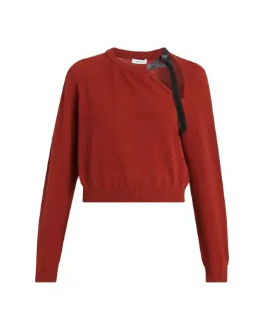 Ferragamo Leather-Strap Cutout Cashmere Sweater | Thumbnail 1 Ferragamo Leather-Strap Cutout Cashmere Sweater | Thumbnail 1