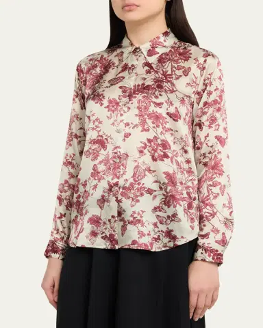 L'AGENCE Tyler Silk Button-Front Blouse | Thumbnail 4 L'AGENCE Tyler Silk Button-Front Blouse | Thumbnail 4