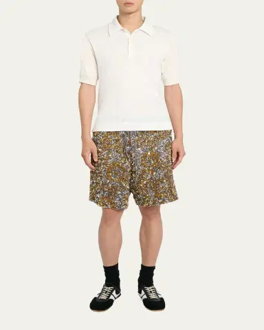 Dries Van Noten Men's Hettonio Pointelle Knit Cotton Polo Shirt | Thumbnail 2 Dries Van Noten Men's Hettonio Pointelle Knit Cotton Polo Shirt | Thumbnail 2