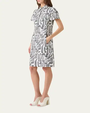 Akris Dance Movements Linen Toile Polo Dress | Thumbnail 4 Akris Dance Movements Linen Toile Polo Dress | Thumbnail 4