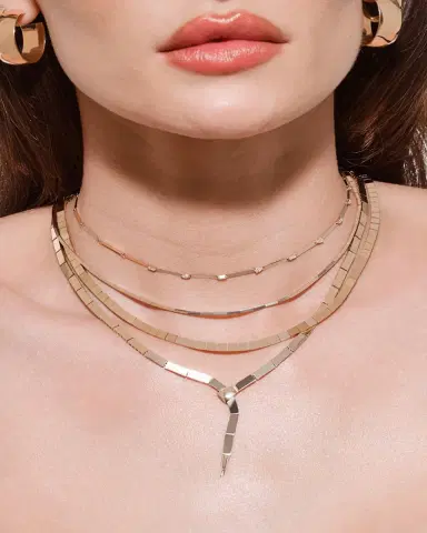Lana 14K Multi Solo Diamond Fancy Link Necklace | Thumbnail 2 Lana 14K Multi Solo Diamond Fancy Link Necklace | Thumbnail 2