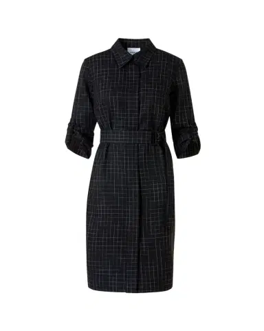 Akris punto Squared Grid Belted Shirtdress | Thumbnail 1 Akris punto Squared Grid Belted Shirtdress | Thumbnail 1