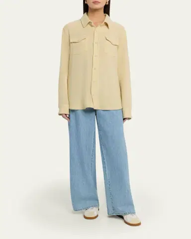 God's True Cashmere Daffodil Solid Cashmere Button-Front Shirt | Thumbnail 2 God's True Cashmere Daffodil Solid Cashmere Button-Front Shirt | Thumbnail 2