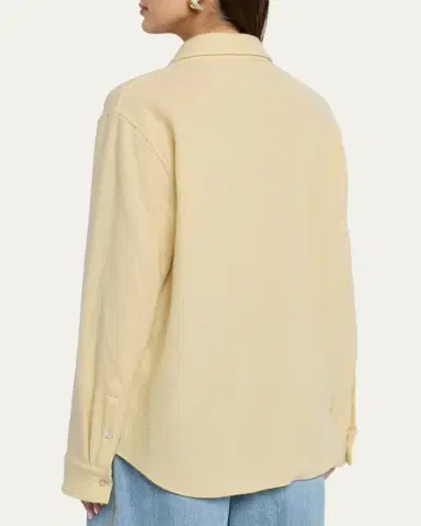 God's True Cashmere Daffodil Solid Cashmere Button-Front Shirt | Thumbnail 3 God's True Cashmere Daffodil Solid Cashmere Button-Front Shirt | Thumbnail 3
