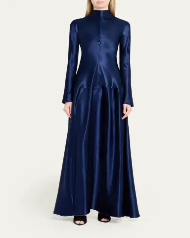 FForme Mila Satin Drop-Waist Dress | Thumbnail 2 FForme Mila Satin Drop-Waist Dress | Thumbnail 2