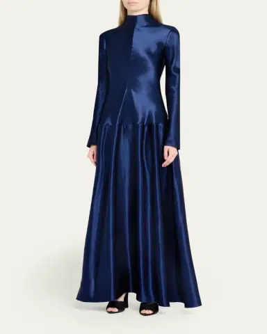 FForme Mila Satin Drop-Waist Dress | Thumbnail 4 FForme Mila Satin Drop-Waist Dress | Thumbnail 4