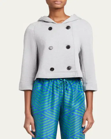 Dries Van Noten Havipa Double-Breasted Jersey Hooded Jacket | Thumbnail 4 Dries Van Noten Havipa Double-Breasted Jersey Hooded Jacket | Thumbnail 4
