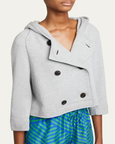 Dries Van Noten Havipa Double-Breasted Jersey Hooded Jacket | Thumbnail 5 Dries Van Noten Havipa Double-Breasted Jersey Hooded Jacket | Thumbnail 5