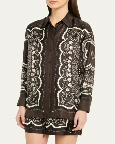 Nili Lotan Alfie Silk Shirt | Thumbnail 4 Nili Lotan Alfie Silk Shirt | Thumbnail 4