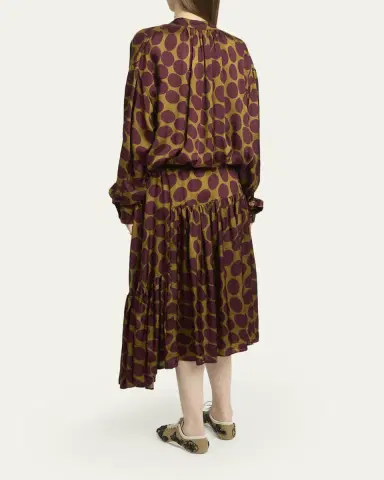 Dries Van Noten Denvo Tiered Polka-Dot Midi Dress | Thumbnail 3 Dries Van Noten Denvo Tiered Polka-Dot Midi Dress | Thumbnail 3