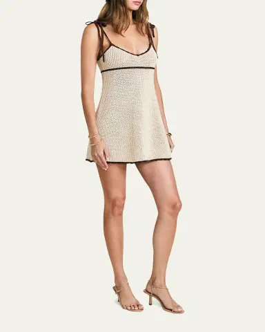 SEROYA Malkie Crochet Tie-Strap Mini Dress | Thumbnail 3 SEROYA Malkie Crochet Tie-Strap Mini Dress | Thumbnail 3