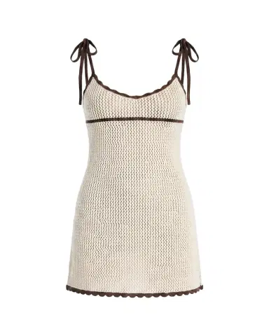 SEROYA Malkie Crochet Tie-Strap Mini Dress | Thumbnail 1 SEROYA Malkie Crochet Tie-Strap Mini Dress | Thumbnail 1