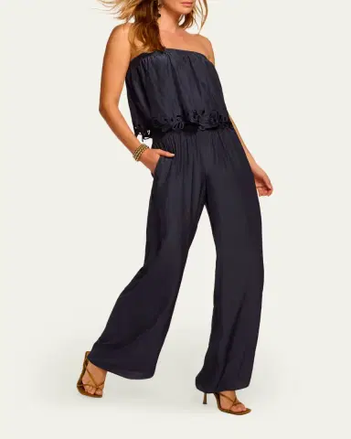 Ramy Brook Christiana Smocked Embellished Strapless Jumpsuit | Thumbnail 2 Ramy Brook Christiana Smocked Embellished Strapless Jumpsuit | Thumbnail 2
