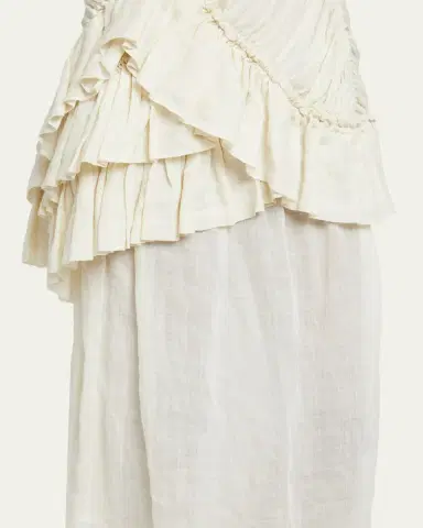Dries Van Noten Shelby Draped Ruffle Ramie Midi Skirt | Thumbnail 5 Dries Van Noten Shelby Draped Ruffle Ramie Midi Skirt | Thumbnail 5