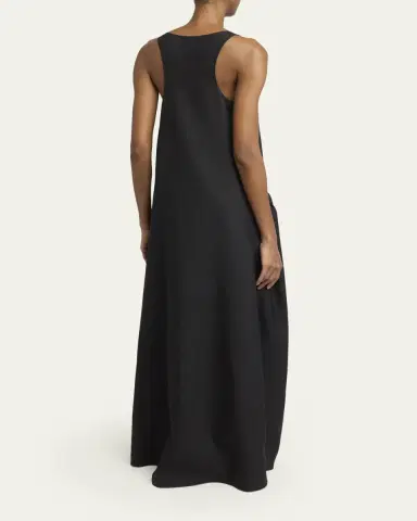 Dries Van Noten Drazero Embroidered Sleeveless Long Wool Silk Dress | Thumbnail 3 Dries Van Noten Drazero Embroidered Sleeveless Long Wool Silk Dress | Thumbnail 3