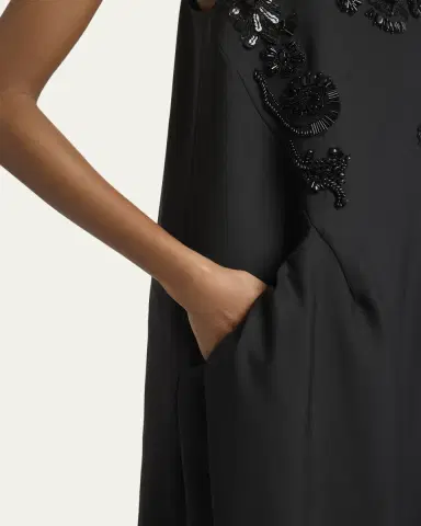 Dries Van Noten Drazero Embroidered Sleeveless Long Wool Silk Dress | Thumbnail 5 Dries Van Noten Drazero Embroidered Sleeveless Long Wool Silk Dress | Thumbnail 5