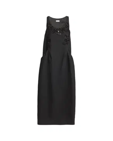 Dries Van Noten Drazero Embroidered Sleeveless Long Wool Silk Dress | Thumbnail 1 Dries Van Noten Drazero Embroidered Sleeveless Long Wool Silk Dress | Thumbnail 1