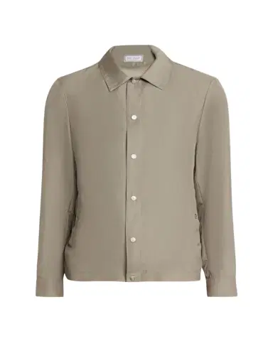 Brunello Cucinelli Men's Silk Blend Snap-Front Shirt Jacket | Thumbnail 1 Brunello Cucinelli Men's Silk Blend Snap-Front Shirt Jacket | Thumbnail 1