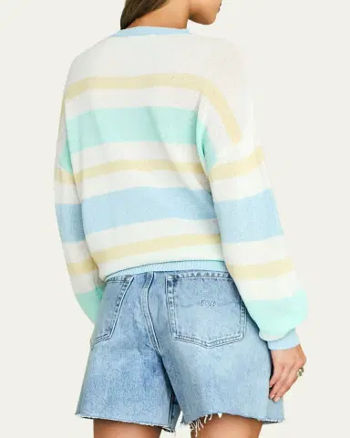 SEROYA Cassian Striped Linen-Blend Sweater | Thumbnail 3 SEROYA Cassian Striped Linen-Blend Sweater | Thumbnail 3