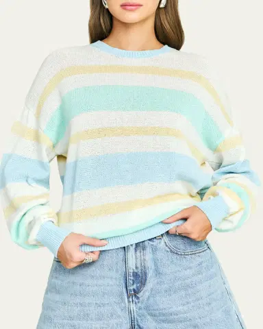 SEROYA Cassian Striped Linen-Blend Sweater | Thumbnail 4 SEROYA Cassian Striped Linen-Blend Sweater | Thumbnail 4