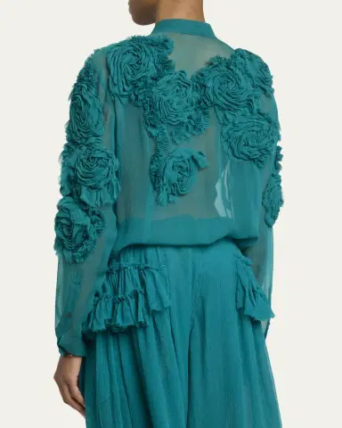 Dries Van Noten Chowsa Floral Embroidered Blouse | Thumbnail 3 Dries Van Noten Chowsa Floral Embroidered Blouse | Thumbnail 3