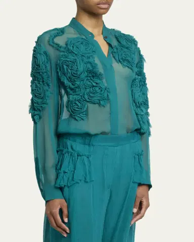 Dries Van Noten Chowsa Floral Embroidered Blouse | Thumbnail 4 Dries Van Noten Chowsa Floral Embroidered Blouse | Thumbnail 4