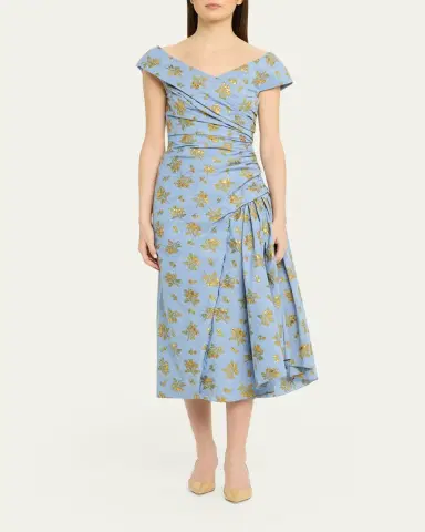 Lela Rose Floral Fil Coupe Florence Dress | Thumbnail 2 Lela Rose Floral Fil Coupe Florence Dress | Thumbnail 2