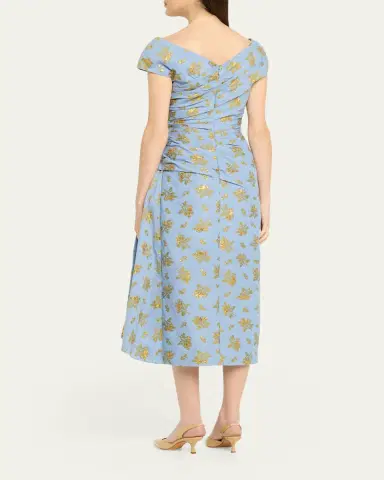 Lela Rose Floral Fil Coupe Florence Dress | Thumbnail 3 Lela Rose Floral Fil Coupe Florence Dress | Thumbnail 3