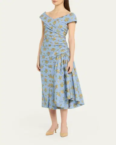 Lela Rose Floral Fil Coupe Florence Dress | Thumbnail 4 Lela Rose Floral Fil Coupe Florence Dress | Thumbnail 4