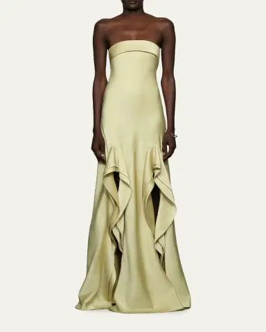 Et Ochs Vernon Strapless Draped Side-Slit Gown | Thumbnail 2 Et Ochs Vernon Strapless Draped Side-Slit Gown | Thumbnail 2