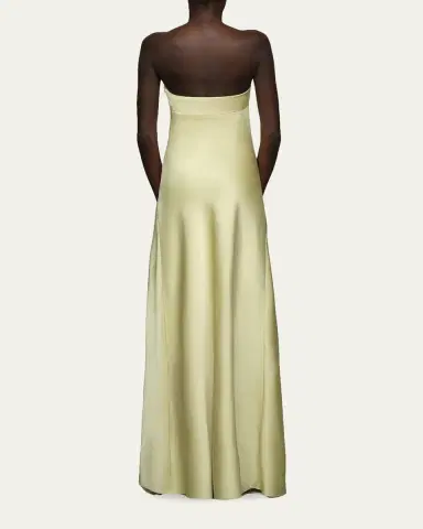 Et Ochs Vernon Strapless Draped Side-Slit Gown | Thumbnail 3 Et Ochs Vernon Strapless Draped Side-Slit Gown | Thumbnail 3