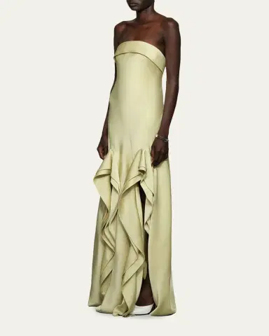 Et Ochs Vernon Strapless Draped Side-Slit Gown | Thumbnail 4 Et Ochs Vernon Strapless Draped Side-Slit Gown | Thumbnail 4