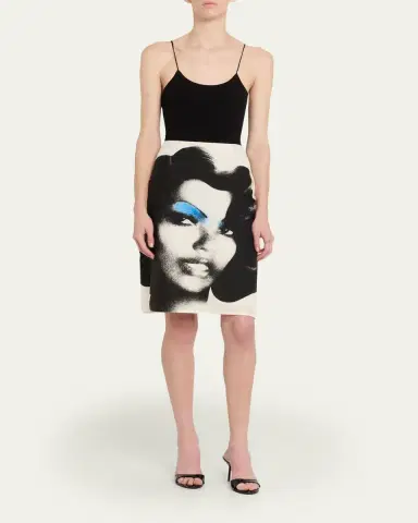Versace Printed Silk Twill Skirt | Thumbnail 2 Versace Printed Silk Twill Skirt | Thumbnail 2