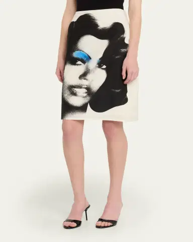 Versace Printed Silk Twill Skirt | Thumbnail 4 Versace Printed Silk Twill Skirt | Thumbnail 4