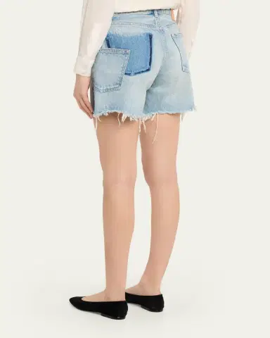 Moussy Vintage Distressed Denim Mid-Rise Shorts | Thumbnail 3 Moussy Vintage Distressed Denim Mid-Rise Shorts | Thumbnail 3