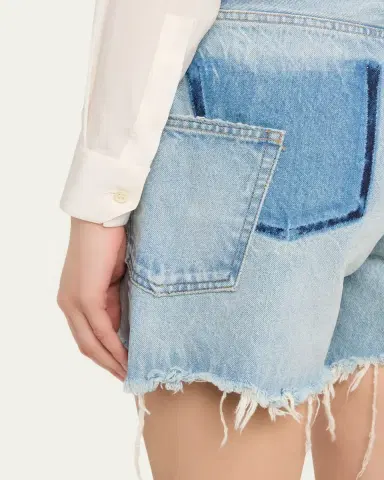 Moussy Vintage Distressed Denim Mid-Rise Shorts | Thumbnail 5 Moussy Vintage Distressed Denim Mid-Rise Shorts | Thumbnail 5