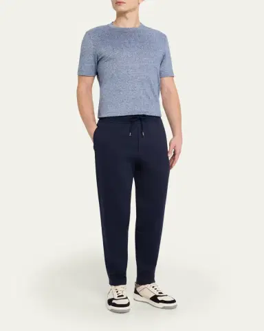 Brunello Cucinelli Men's Cotton Tapered Drawstring Trousers | Thumbnail 2 Brunello Cucinelli Men's Cotton Tapered Drawstring Trousers | Thumbnail 2