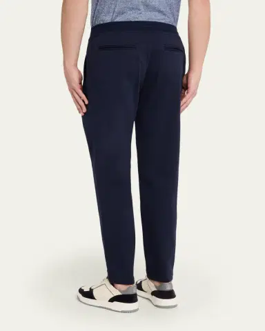 Brunello Cucinelli Men's Cotton Tapered Drawstring Trousers | Thumbnail 3 Brunello Cucinelli Men's Cotton Tapered Drawstring Trousers | Thumbnail 3