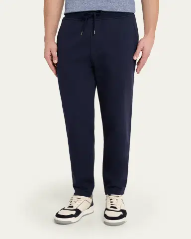 Brunello Cucinelli Men's Cotton Tapered Drawstring Trousers | Thumbnail 4 Brunello Cucinelli Men's Cotton Tapered Drawstring Trousers | Thumbnail 4