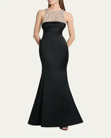 Atelier Prabal Gurung Hunter Crystal And Satin Halter Trumpet Gown | Thumbnail 2 Atelier Prabal Gurung Hunter Crystal And Satin Halter Trumpet Gown | Thumbnail 2