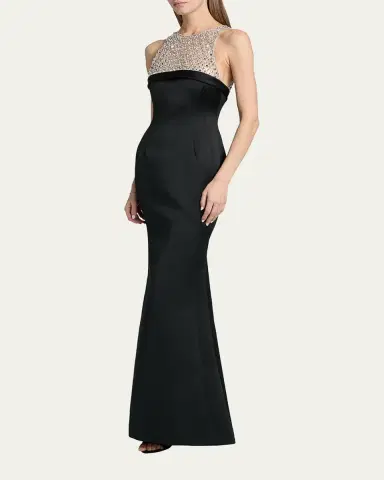 Atelier Prabal Gurung Hunter Crystal And Satin Halter Trumpet Gown | Thumbnail 4 Atelier Prabal Gurung Hunter Crystal And Satin Halter Trumpet Gown | Thumbnail 4