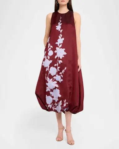 Lela Rose Rose Fil Coupe Sleeveless Midi Bubble Dress | Thumbnail 2 Lela Rose Rose Fil Coupe Sleeveless Midi Bubble Dress | Thumbnail 2
