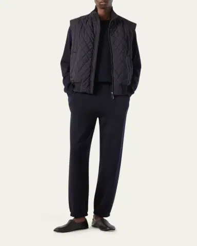 Loro Piana Men's Nylon Quilted Full-Zip Vest | Thumbnail 2 Loro Piana Men's Nylon Quilted Full-Zip Vest | Thumbnail 2