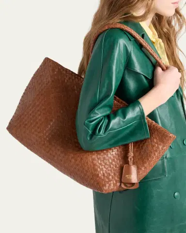 Prada Madras Woven Leather Tote Bag | Thumbnail 2 Prada Madras Woven Leather Tote Bag | Thumbnail 2