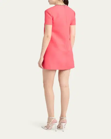 Valentino Garavani Crystal Embroidered Wool-Silk Mini Dress | Thumbnail 3 Valentino Garavani Crystal Embroidered Wool-Silk Mini Dress | Thumbnail 3