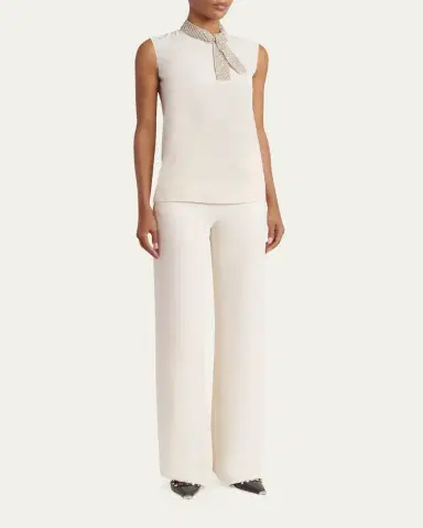 Valentino Garavani Silk Straight Trousers | Thumbnail 2 Valentino Garavani Silk Straight Trousers | Thumbnail 2