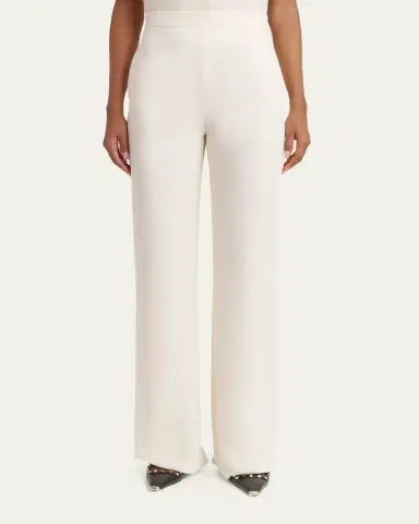 Valentino Garavani Silk Straight Trousers | Thumbnail 4 Valentino Garavani Silk Straight Trousers | Thumbnail 4