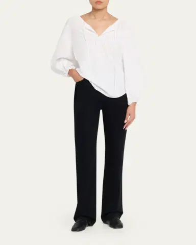 Vince Shirred Long-Sleeve Top | Thumbnail 2 Vince Shirred Long-Sleeve Top | Thumbnail 2