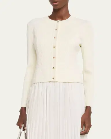 Toccin Elise Crewneck Cable-Knit Cardigan | Thumbnail 4 Toccin Elise Crewneck Cable-Knit Cardigan | Thumbnail 4